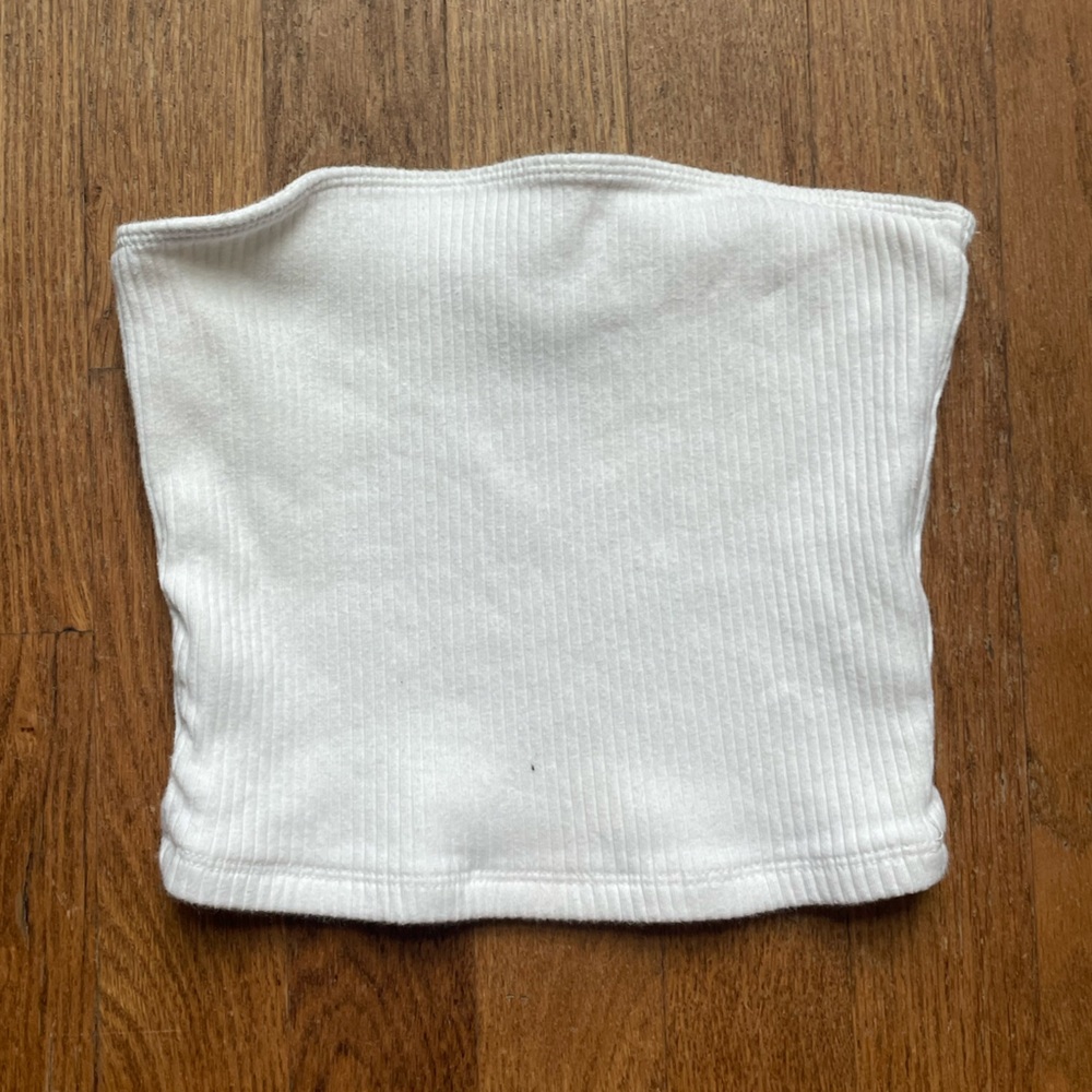 White ribbed tube top